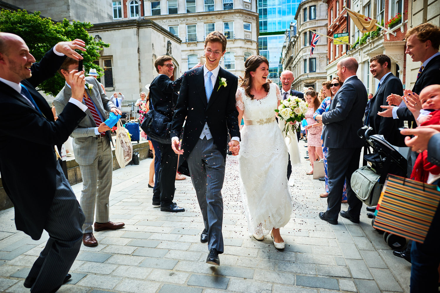 confetti run at the Dutch Church, Austin Friars London